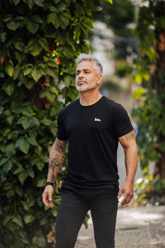 Camiseta Básica Believr preta Algodão egípcio